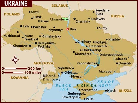 Mapa Ucrânia Lonely Planet