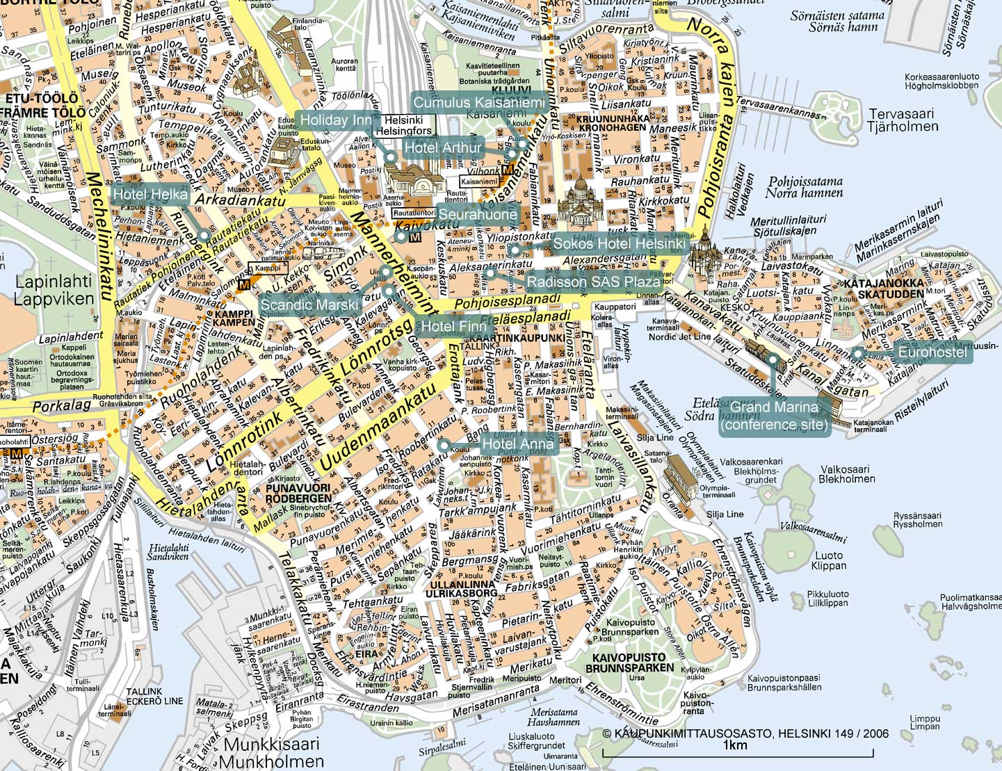 Mapa Monumentos Helsínquia