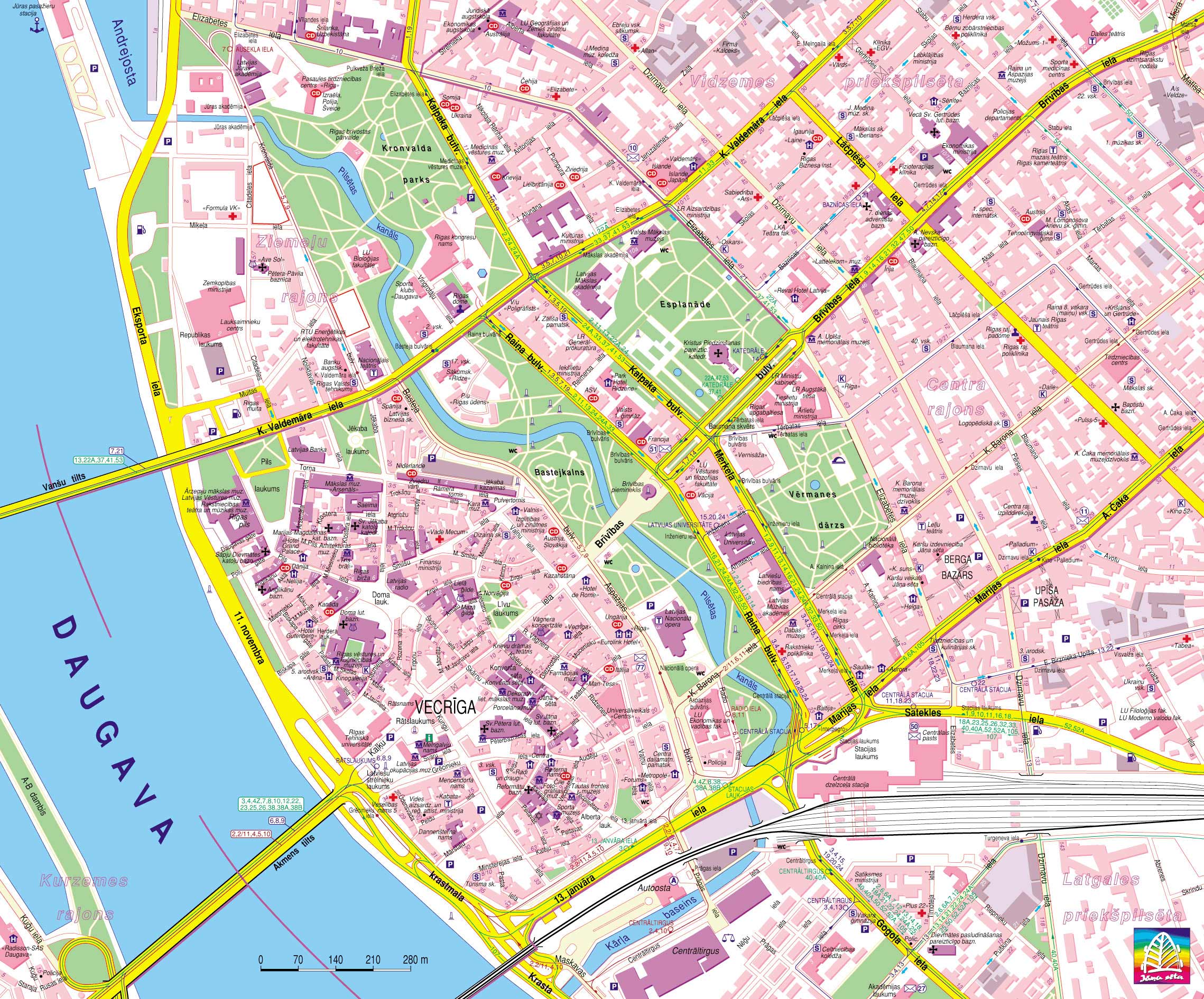 Mapa Monumentos Riga Letónia